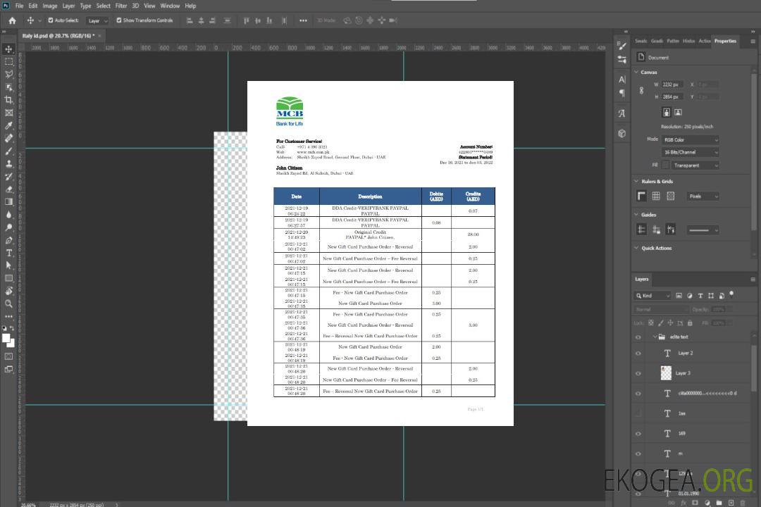 Modèle de relevé bancaire MCB des Émirats arabes unis au format Word et PDF template Modèle de relevé bancaire MCB des Émirats arabes unis au format Word et PDF template